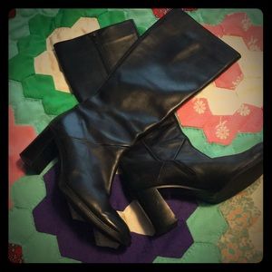 J. Crew Vintage Black Italian Leather Boots